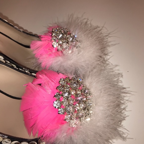 NICHOLAS KIRKWOOD BUTTON PRINTED FEATHER HEELS - Picture 7 of 8